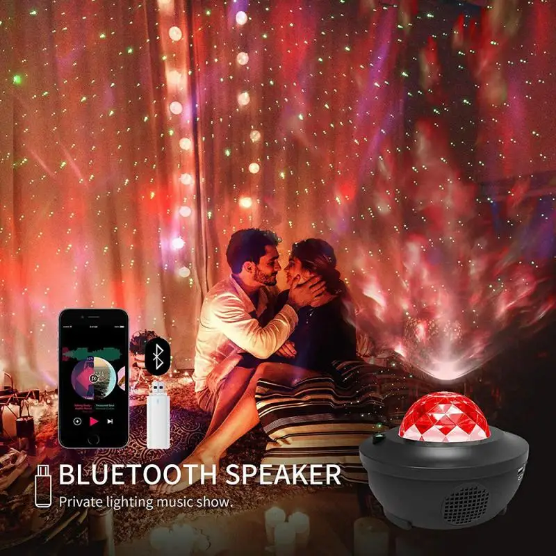 

Starry Galaxy Projector Blueteeth USB Voice Control Music Player LED Night Light USB Charging Projection Lamp Kids Gift