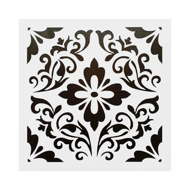 DIY картина 30*30 см винтажный цветочный узор многослойный трафарет для плитки