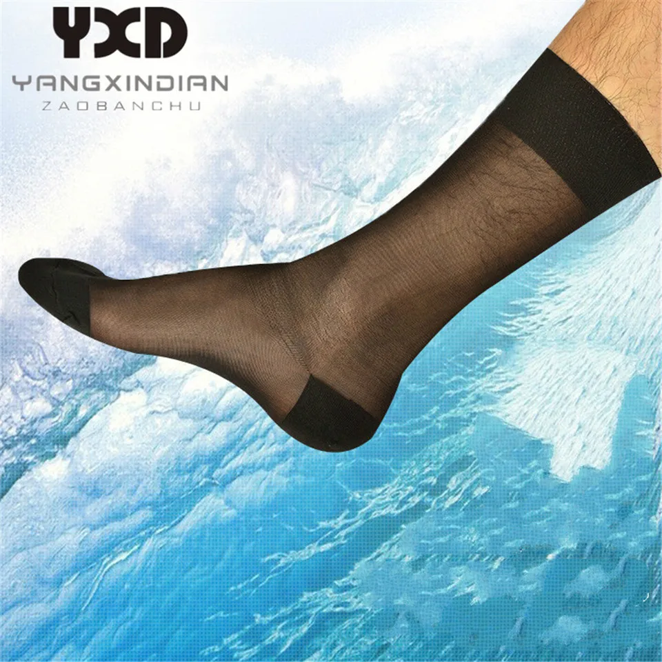 Черные прозрачные носки летние мужские чулки 2020 деловой костюм для официального