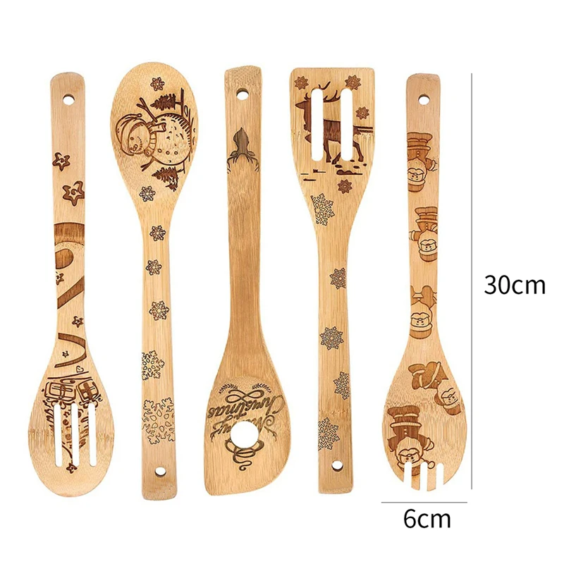 Лопатки деревянные бамбуковые для Хэллоуина 5 шт. | Дом и сад