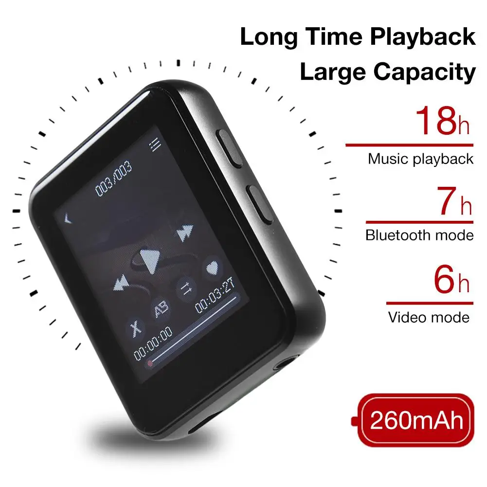 Портативный mp3 плеер 1 7 дюймов Bluetooth 4 0 8 ГБ/16 ГБ сенсорный экран MP4 ультратонкий Hi Fi