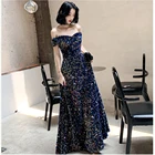 Женское вечернее платье, темно-синее, с блестками, длинное Бордовое платье для свадьбы, 2021