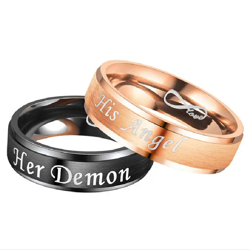 Романтическое кольцо для влюбленных из нержавеющей стали женское мужское ее