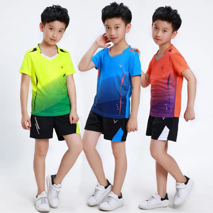 Детская рубашка для мальчиков бадминтон синий костюм девочек Женская форма