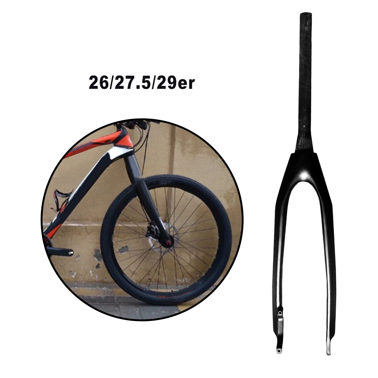 

Rigid Bike Front Fork 1-1/8'' Threaded Forks 28.6mm Disc Brake Component Parts