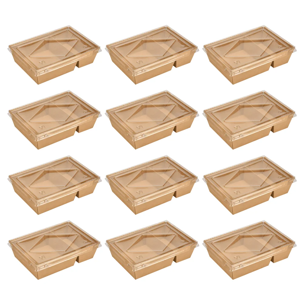 

100 шт., коробки для попкорна, коробки для закусок, одноразовые лотки для сэндвичей с крышками (коричневые)