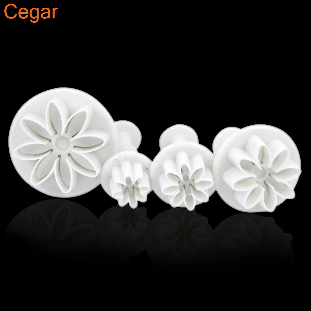 4 шт./компл. форма для маргаритки цветок Подсолнух Плунжер резак конфет печенья