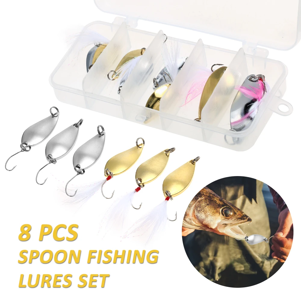 8 шт./лот блесна приманки для рыбной ловли искусственные блестки окуня щуки