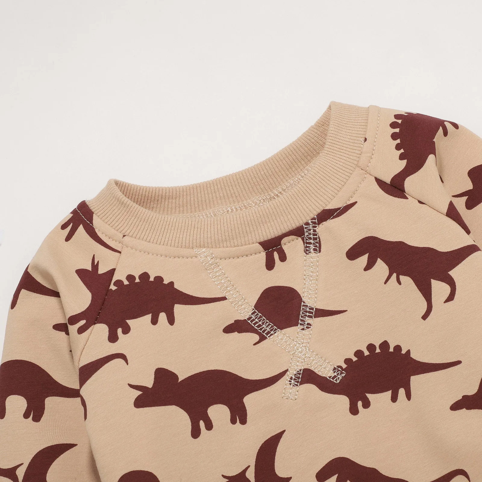 

Children Cartoon Dinosaur Set T-shirt+Pants O Neck Long Sleeve Pullover Tee Tops Boys Girls Cartoon Print Home Clothes Set