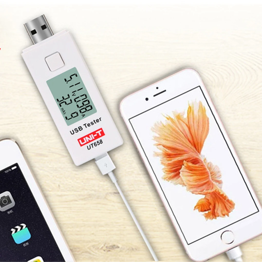 Вольтметр и амперметр UT658 с USB цифровой ЖК монитор напряжения измеритель
