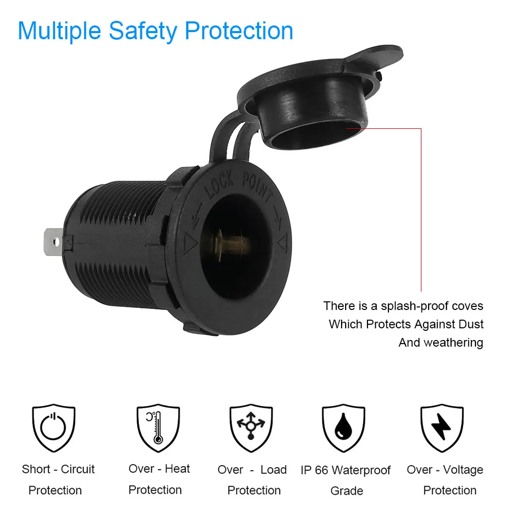 Розетка для автомобильного прикуривателя 12 24 в водонепроницаемый адаптер