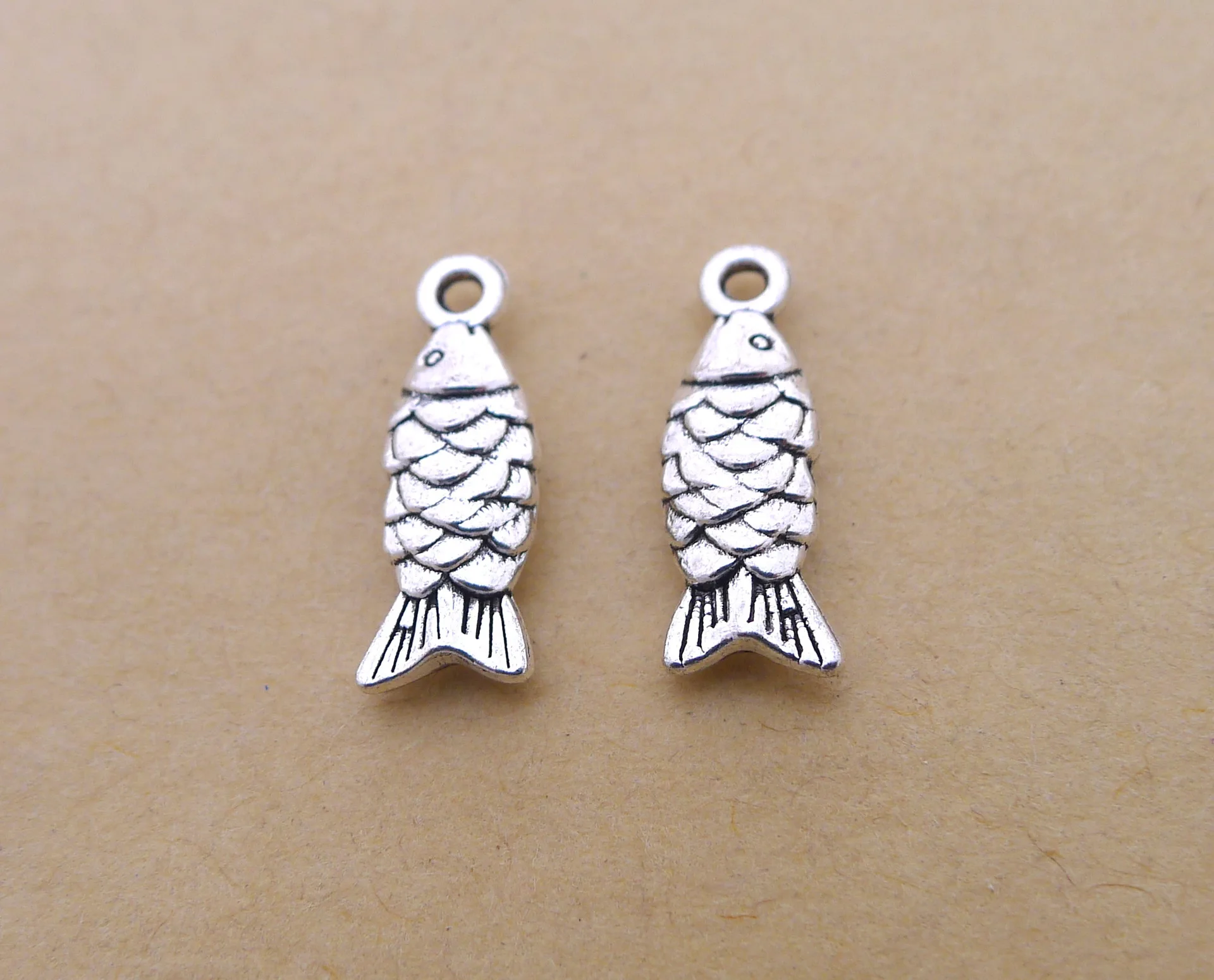

Handmade Earrings Charms Diy Accessories For Jewelry Pendant Bracelet 10pcs 19x7mm Antique Silver Color Fish Charms
