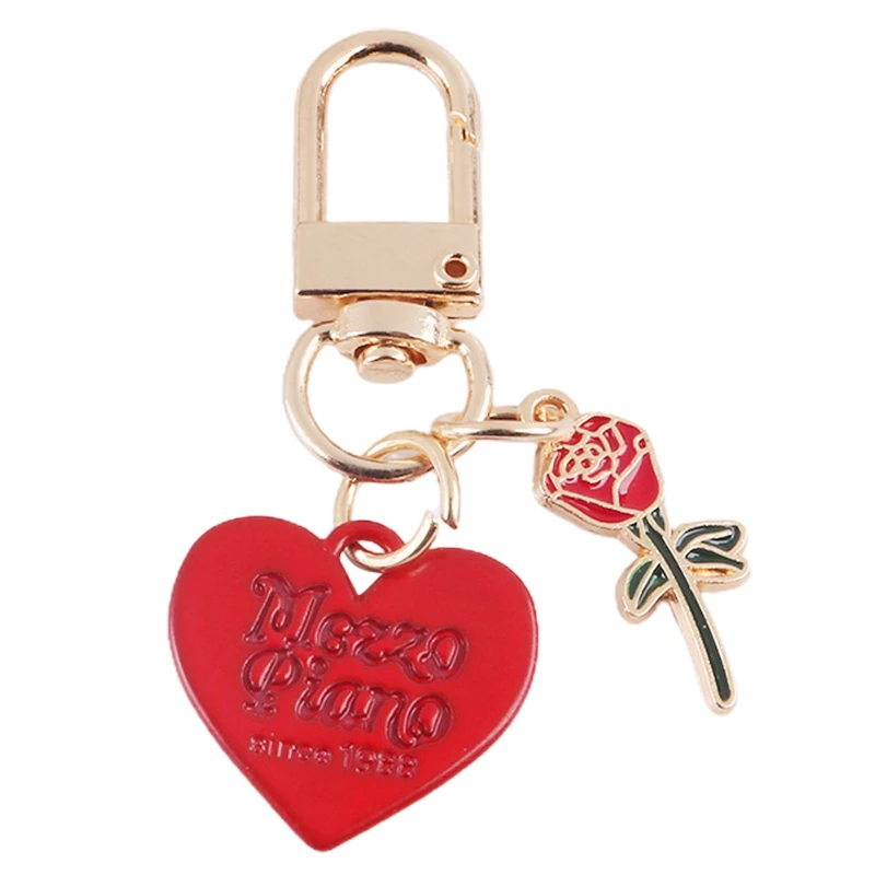 

Couple Keychain Heart Shaped Letters Rose Key Chain Cartoon Heart Key Ring For Lovers Best Friends