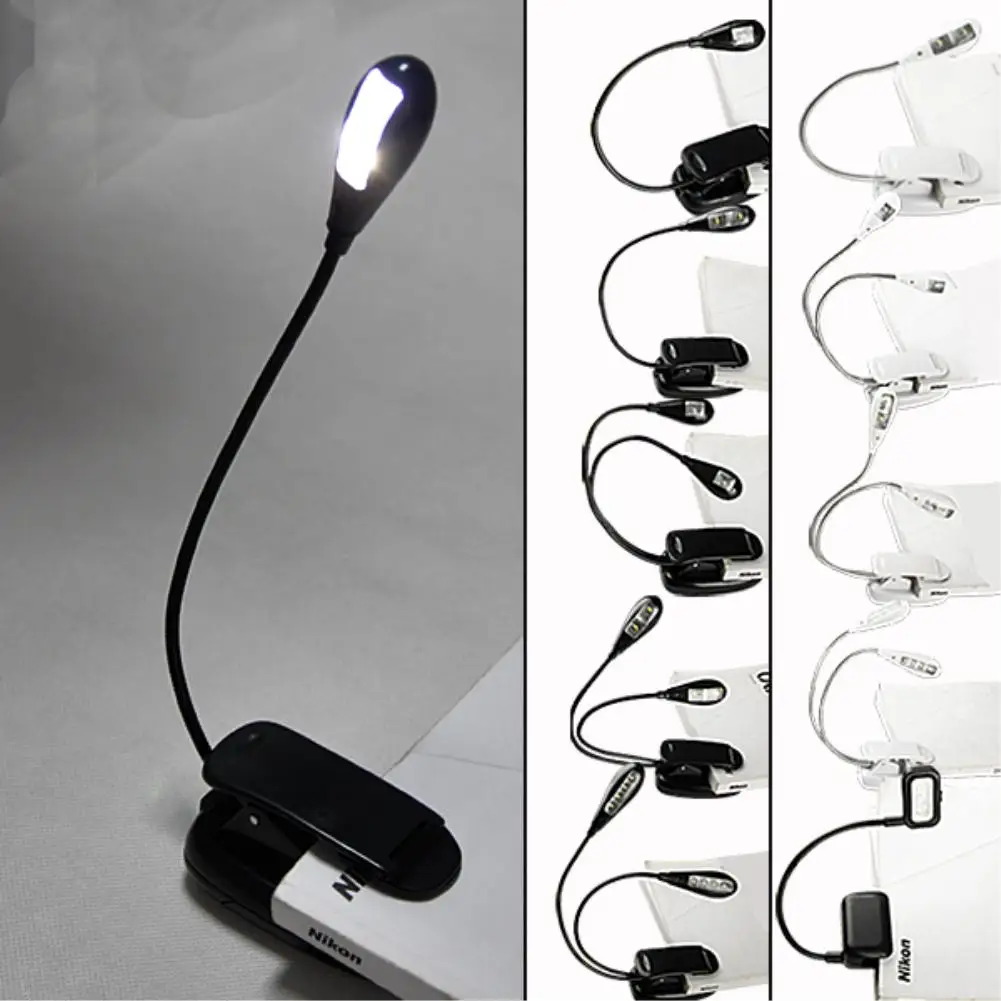 

2018 New Convenient LED Book Light Flexible Arm Clip-On Gooseneck Portable Travel Reading Clip Lamp For Amazon Kindle Book Light