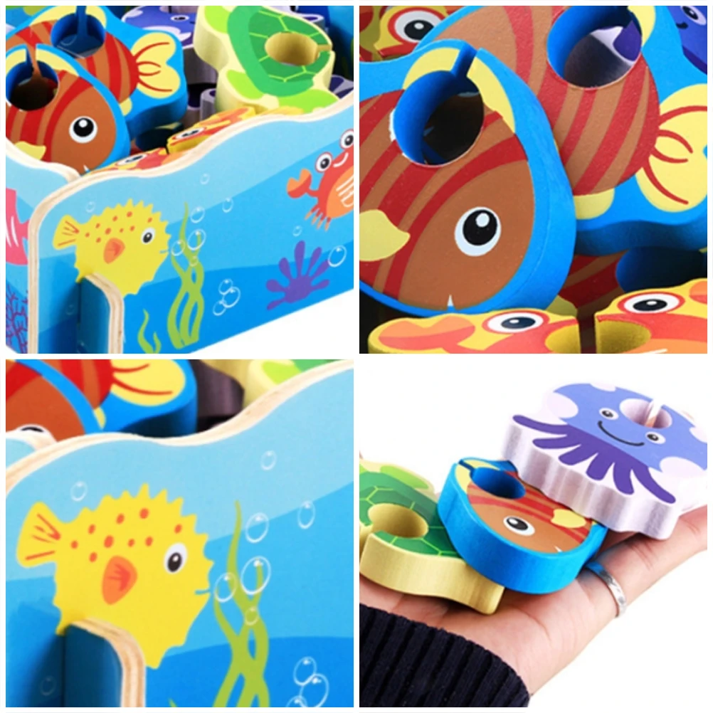 

Wooden Toys Fishing Game Educational Learning Game Strong Safety Early Childhood Education Toys