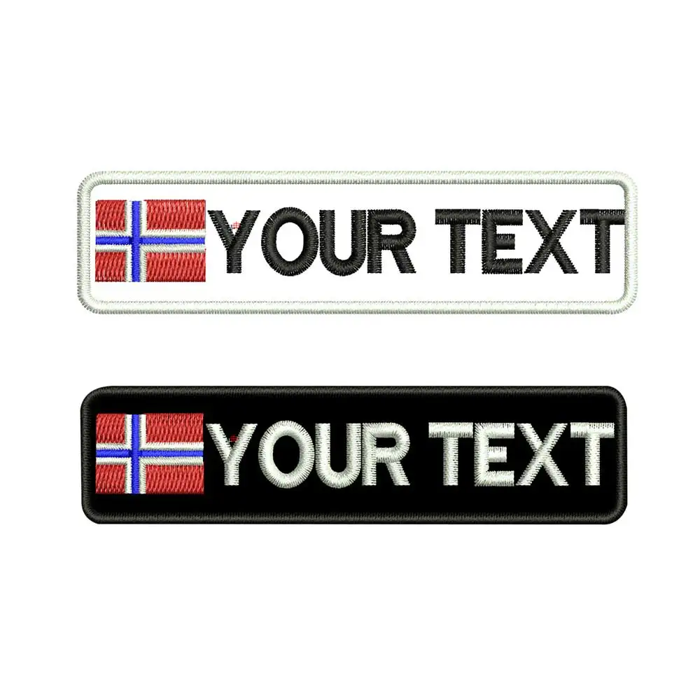 Custom Norway name patches tags personalized iron on hook backing embroidered | Дом и сад