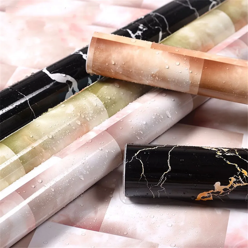 60 см * 5 м водостойкие мраморные обои самоклеющиеся съемные Толстые ПВХ Настенные