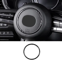 for mazda mx 30 2019 2020 abs carbon fibrered car middle steering wheel decorative circle cover trim car styling accessories
