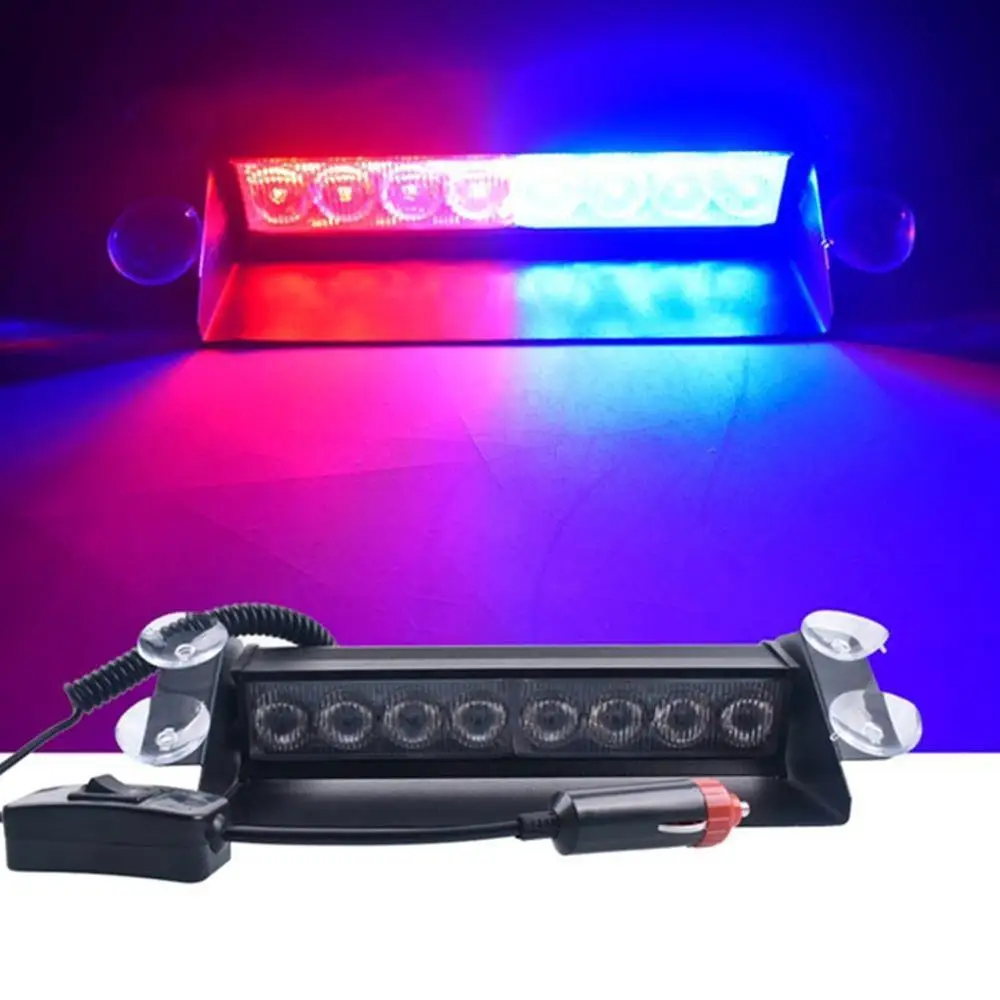 

Car Truck Emergency Flasher Dash Strobe Warning Light Day Running Flash Led Police Lights 8 LEDs 3 Flashing Modes 12V