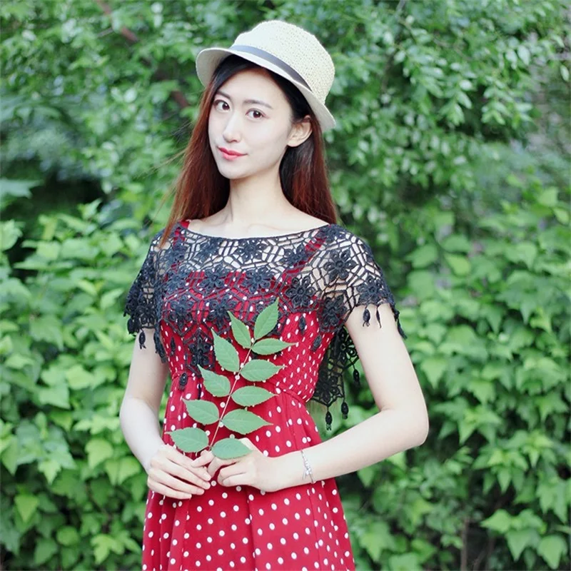 Стильная женская шаль в виде снежинки вязаная кружевная Солнцезащитная накидка