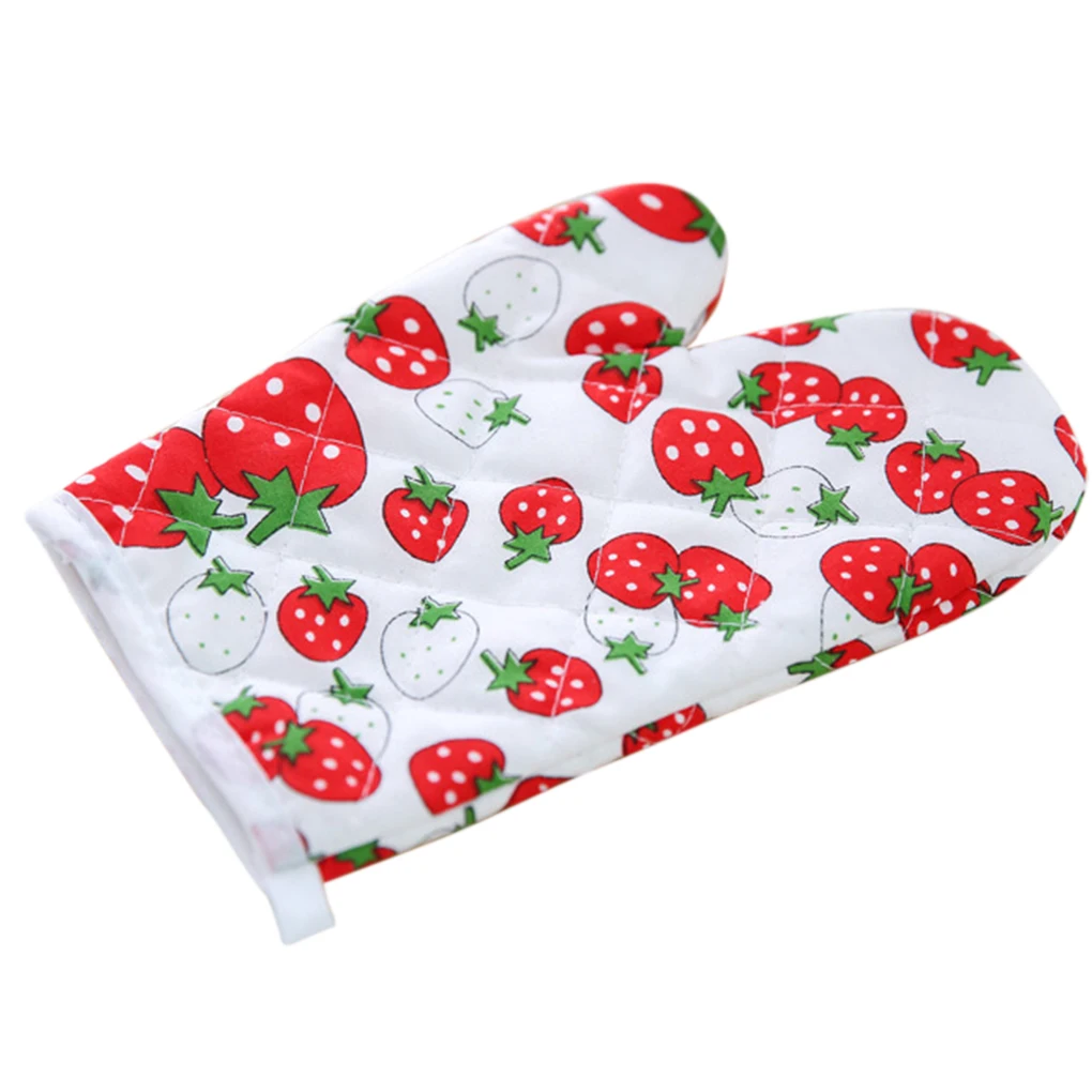 

Microwave Oven Glove Cotton Insulated Baking Heat Resistant Gloves Oven Mitts Terylene Non-slip Cute Kitchen Tool