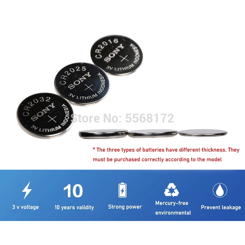 2 шт. sony CR2032 3 в 100% оригинальная литиевая батарея для часов с пультом