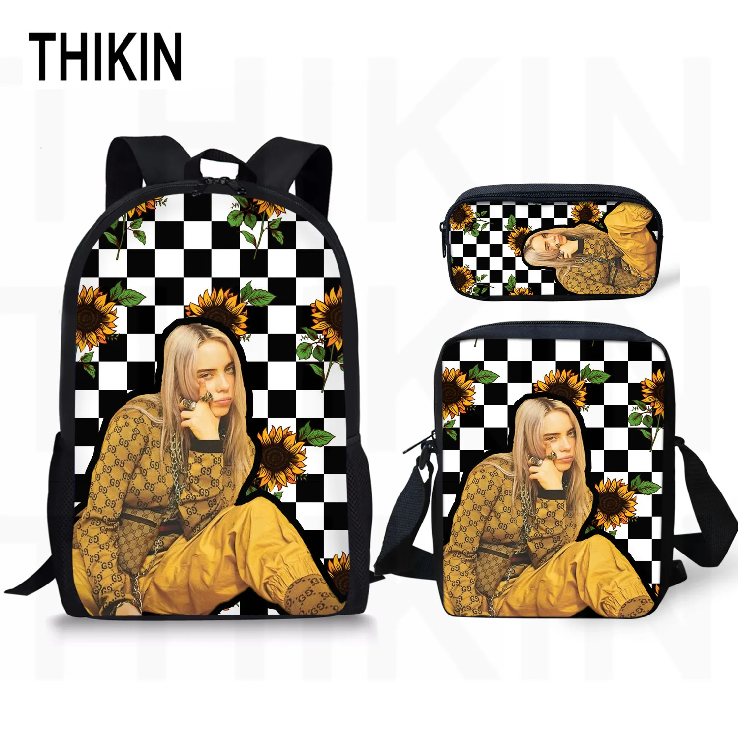 As picture THIKIN Spider-Girl Billie Eilish, школьные сумки с принтом, детские сумки, популярные повседневные сумки для девочек, детские сумки на плечо, на заказ - Цвет: As picture