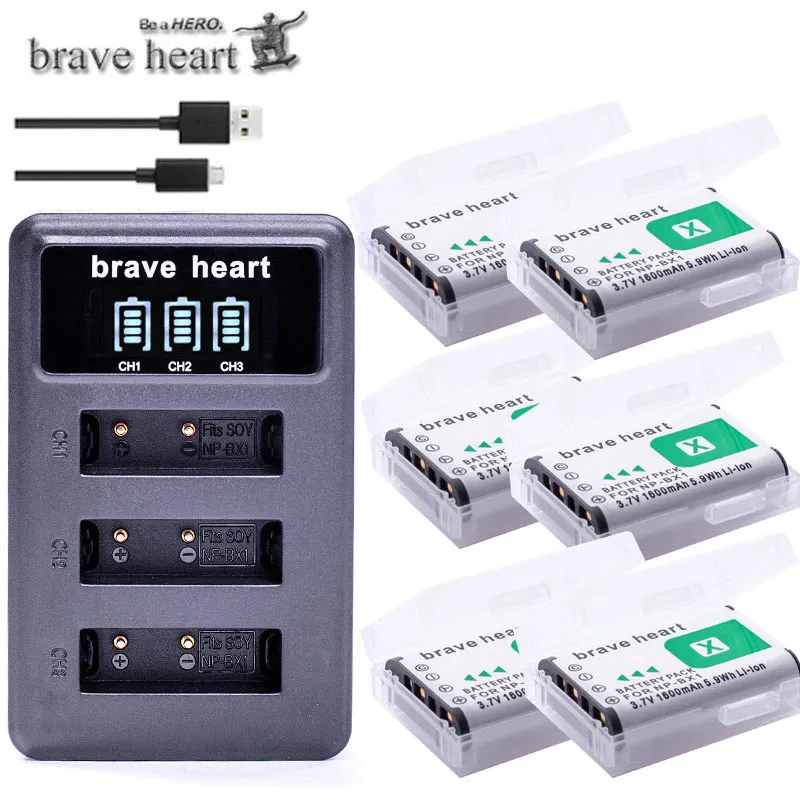 6x акумуляторная батарея NPBX1 NP-BX1 NP BX1 Батарея пакеты+ 3 лота USB Зарядное устройство для sony комплектующие фотоаппарата sony DSC RX1 RX100 AS100V M3 M2 HX300 HX400 HX50 HX60 GWP88 - Цвет: charger and 6battery