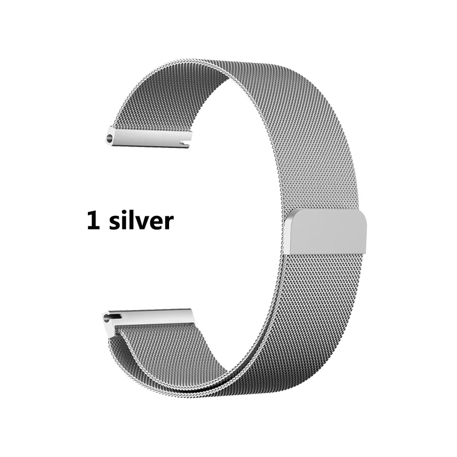 only 1 silver 2 шт./упак. браслет для Huami Amazfit Bip Молодежные часы из нержавеющей стали сетчатый Браслет часы ремешок магнитный ремешок для часов на замену - Цвет: only 1 silver