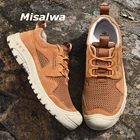 Кроссовки Misalwa мужские сетчатые, дышащие Нескользящие, Повседневная Уличная обувь, цвета хаки, большие размеры 38-46, весна-лето 2021