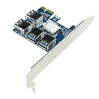 Райзер-карта PCIE PCI-E PCI Express от 1x до 16x1 до 4, разъем USB 3,0, адаптер мультипликатора для майнера биткоинов для WinXPWin7 8 10