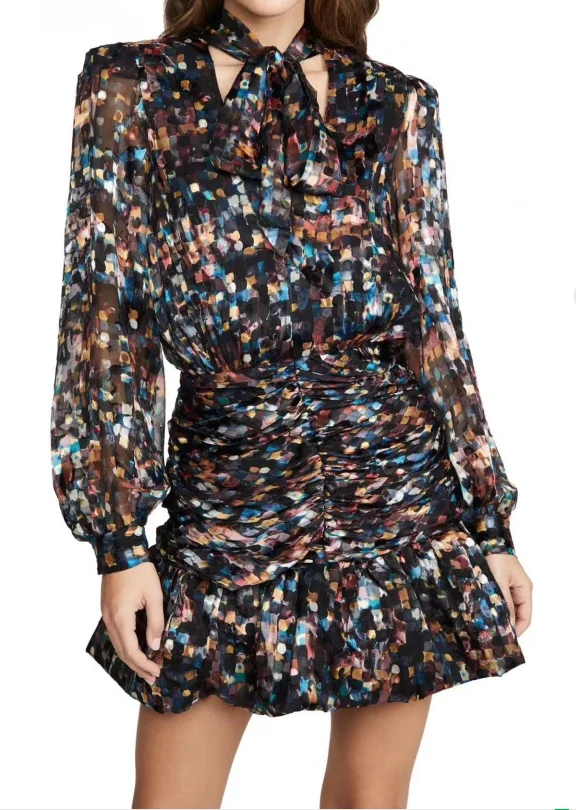 

Fashion Dress Black Women Elegant Lantern Sleeve Mini Sexy Dresses Lady Party Dress XS-XL