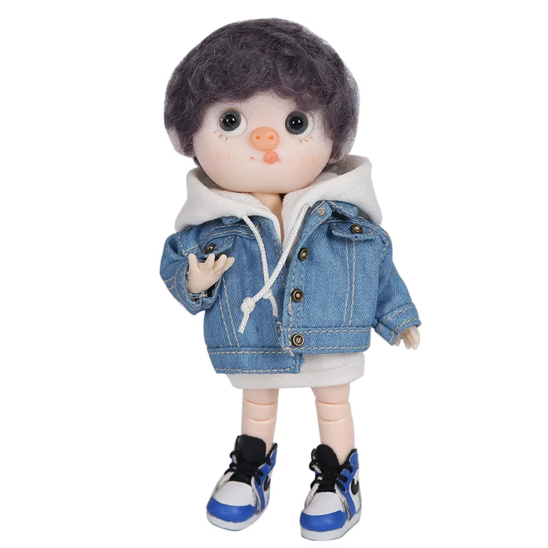 Ob11 Eva джинсовая куртка толстовка 1/12 bjd красивый узел свинья мини салонная кукла