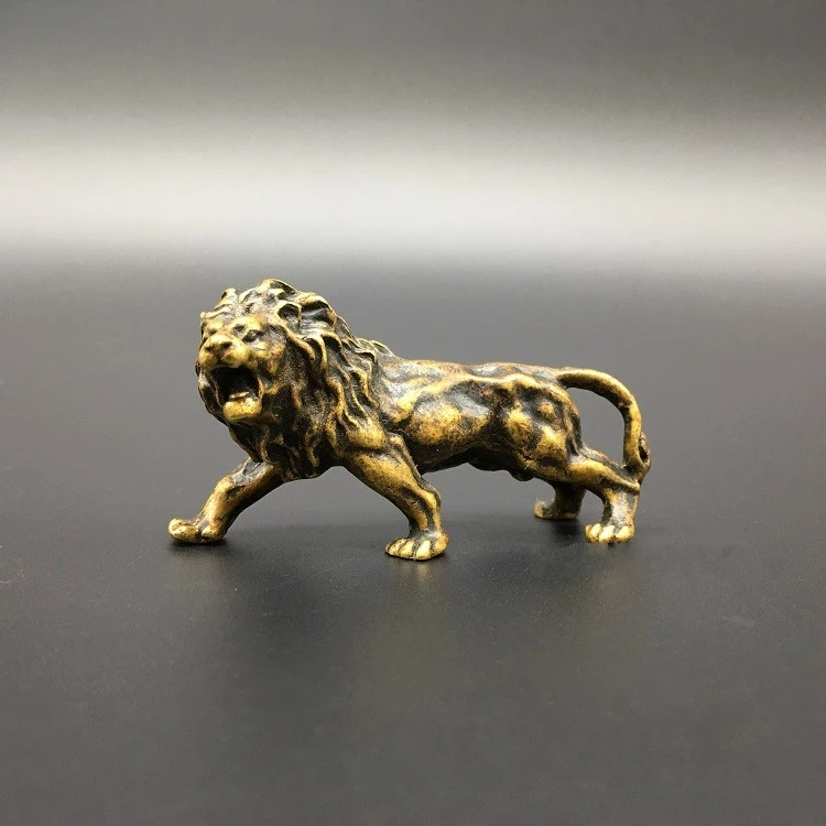 

Collection Chinese Brass Carved Animal A Running Lion Exquisite Small Statue