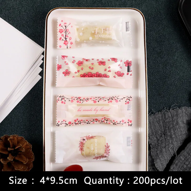 200pcs/lot Candy Packing Bag Handmade Chinese Elements Frosted Romantic Soft Nougat Sugar Wrapper Party Supplies Flower Pack | Дом и сад