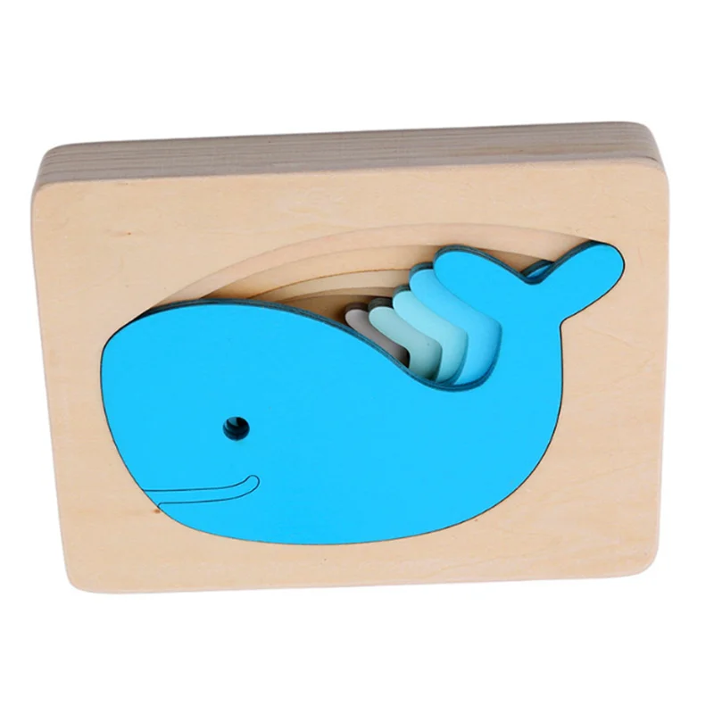 Kids Wooden Toys For Children Animal Carton 3D Puzzle Multilayer Jigsaw Puzzles Baby Child Early Educational Aids | Игрушки и хобби