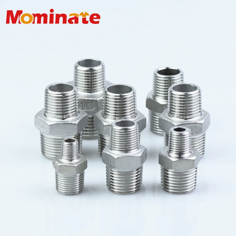 SS304 шестигранный ниппель из нержавеющей стали переходник-муфта 1/4 &quot-2&quot(DN8-DN50)BSPT