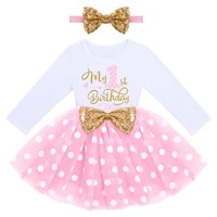 1 3y baby birthday dress for baby girls clothes letter print newborn infantil tutu 2pcs outfit ceremony pageant cake smash dress