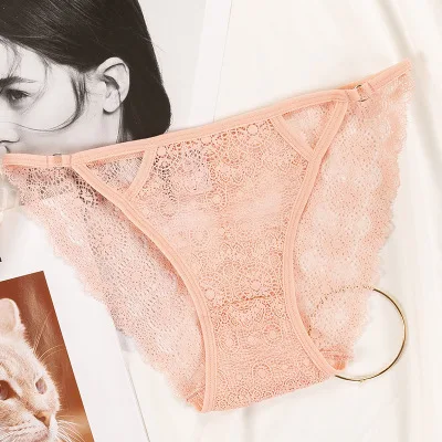 Light Pink Высокое качество кружевное женское нижнее белье хлопок промежность трусы полые сексуальные кружевные трусики горячая Распродажа - Цвет: Light Pink
