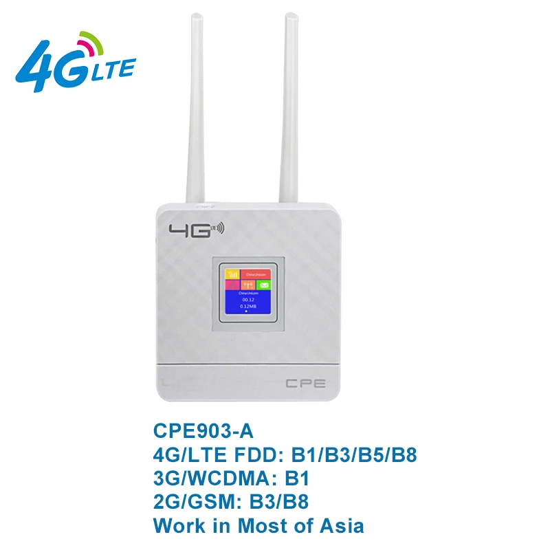 CPE903-A 4G WiFi роутер 300 Мбит/с беспроводной Wi-Fi Мобильный CAT4 LTE/3g/4G разблокированный CPE роутер с sim-слотом WAN/LAN порт Поддержка нескольких диапазонов - Цвет: CPE903-A