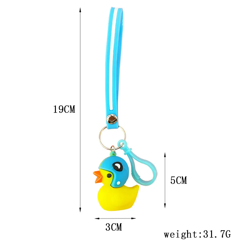 2019 cute cartoon PVC helmet small yellow duck keychain pendant bag car hanging decoration creative gift | Украшения и аксессуары
