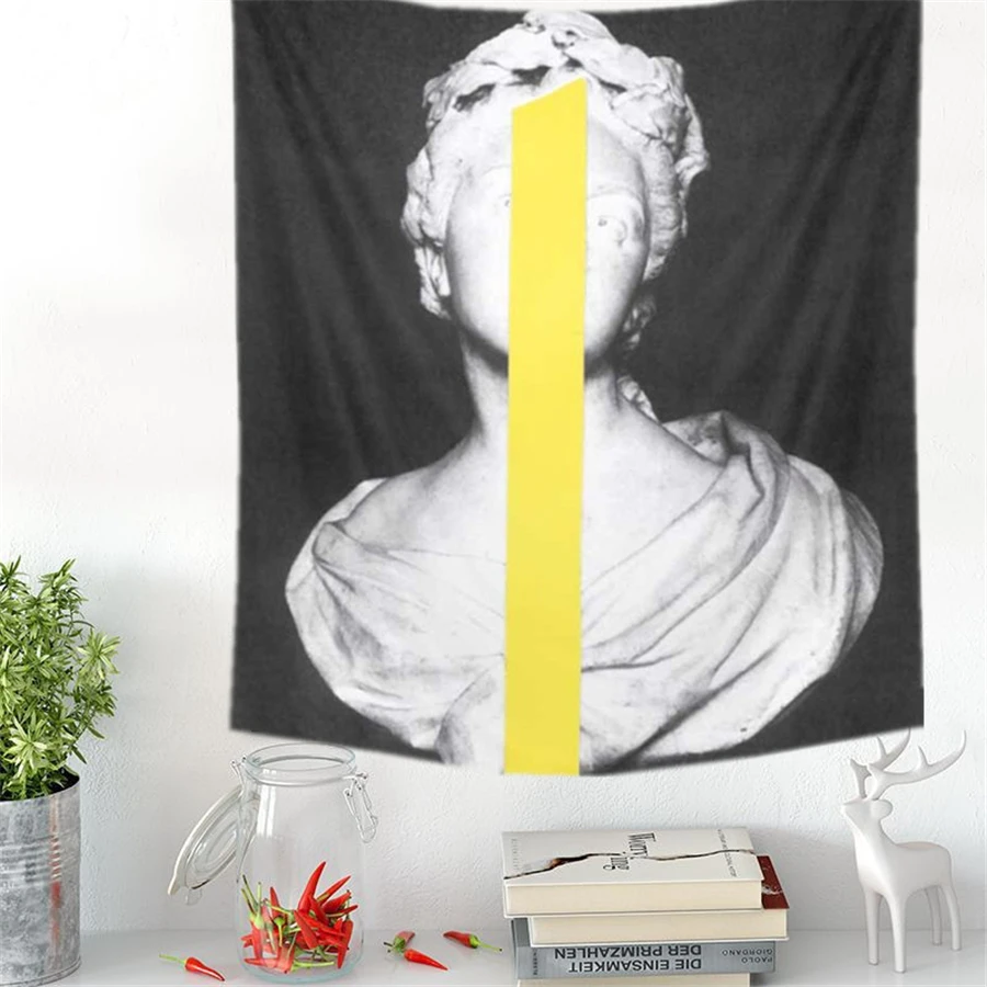 Черно белый гобелен David Art Настенный декор спальня хиппи настенная ткань одеяло