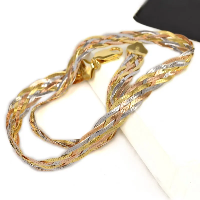 Ожерелье женское из чистого серебра 925 пробы с золотым покрытием | Украшения и