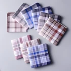 10 шт. мужские носовые платки 100% хлопок карманные квадратные полосатые носовые платки в подарок
