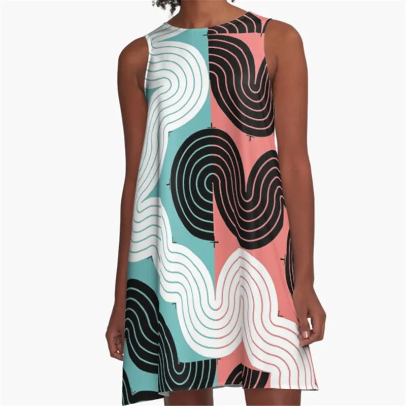 

Fashion Women summer dresses Funny cute colorful Printed A-Line Boho Dress for women harajuku Sexy ladies mini short beach dress