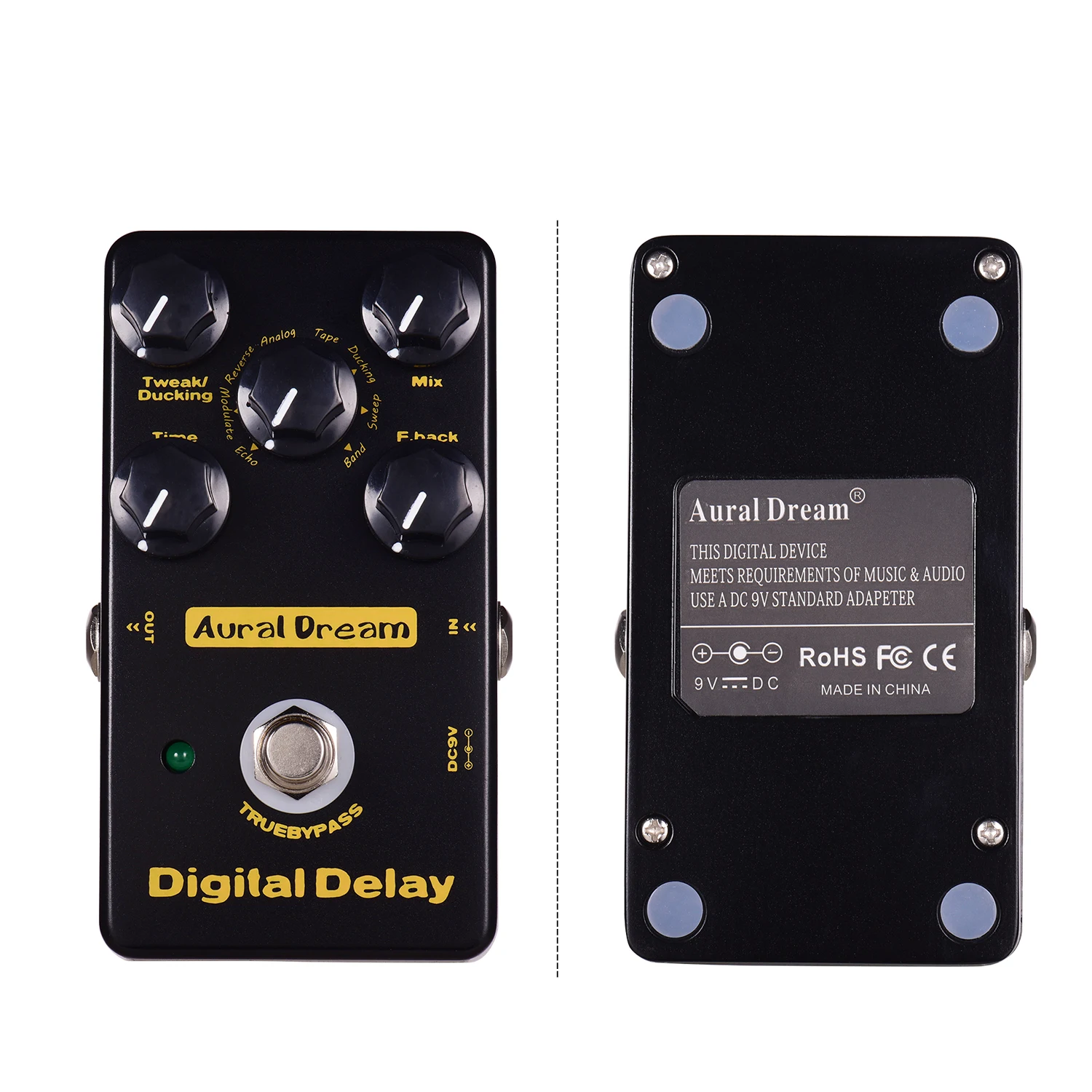 Цифровой гитарные педали с эффектом Delay 8 эффекта Алюминий корпус из