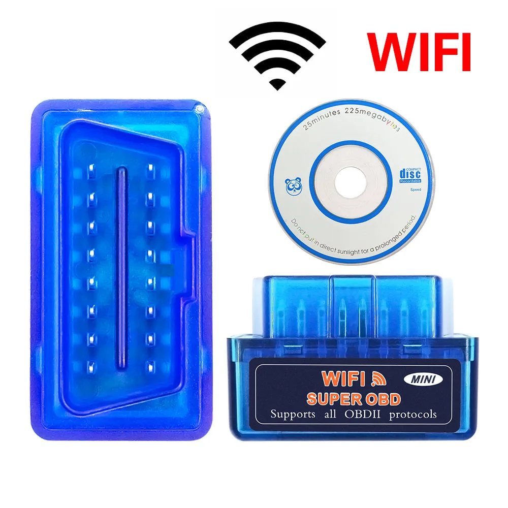 Диагностический сканер OBDII супер мини ELM 2020 V1.5 WiFi OBD2 ELM327 V 1 5 Wi Fi для Android/Ios/Windows/ПК