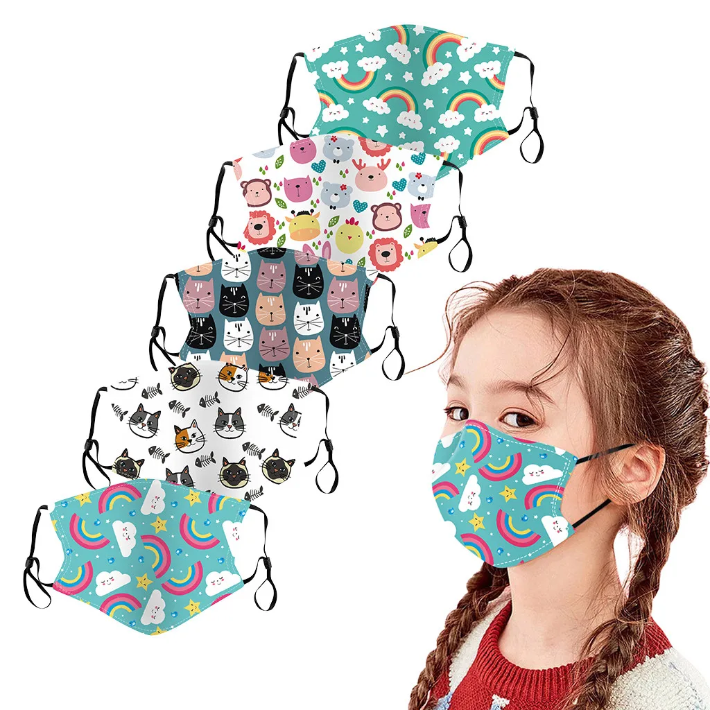 Детская 3D маска с принтом моющаяся Пылезащитная и Дымчатая дышащая