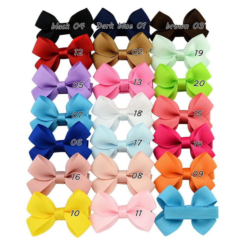 

10Pcs/Lot Lovely Mini Bowknot Hair Clips for Children Ribbon Bowknot Baby Infants Hairpins Headdress Kids Hair Accessories 646