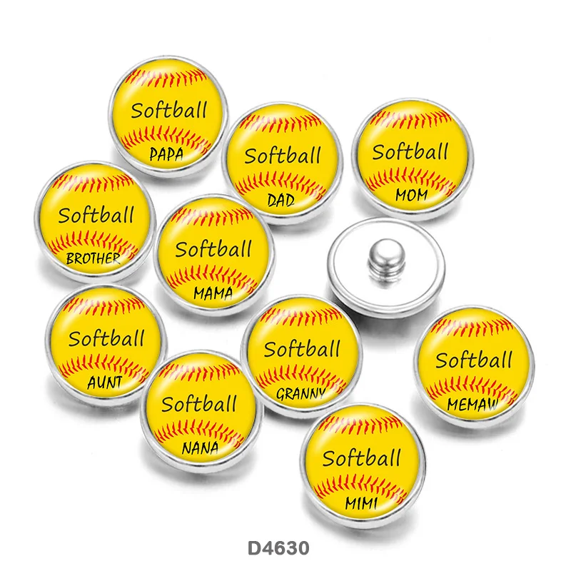 Софтбол окрашенный Кабошон из нержавеющей стали заклепки стеклянные кнопки